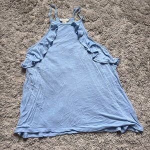 Aeropostale Light Blue Ruffle Tank Top